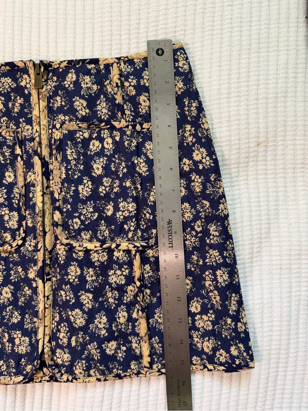 Sézane Foxy Skirt Cara Mix Print Navy Cream Floral 36/4 - Picture 6 of 6